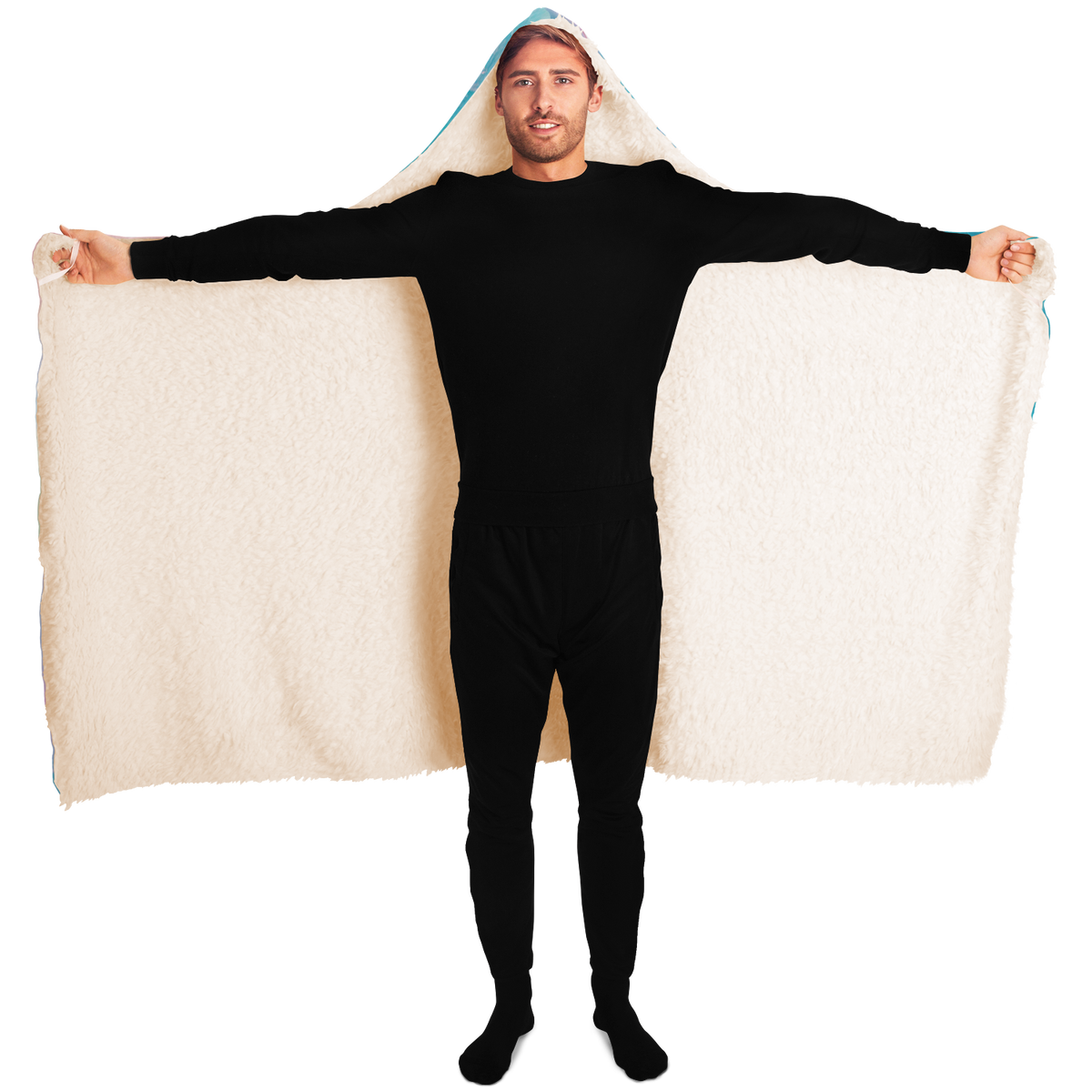 Grid Tide Hooded Blanket