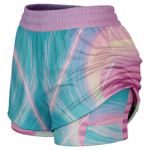 Grid Tide Women's 2-in-1 Shorts