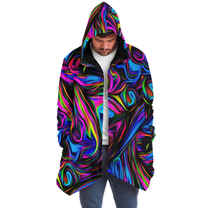 Psychedelic Waves Cloak (Black Fur)