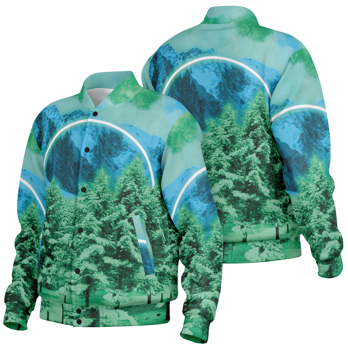 Minty Wonderland Varsity Jacket