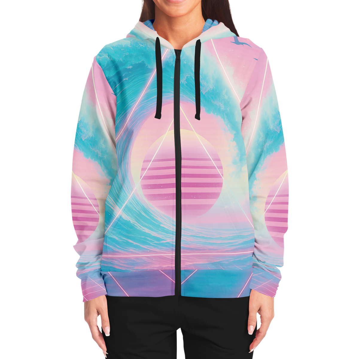 Grid Tide Zip Hoodie