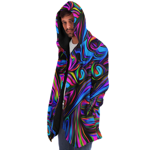 Psychedelic Waves Cloak (Black Fur)
