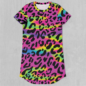 Rave Leopard T-Shirt Dress (Size L)