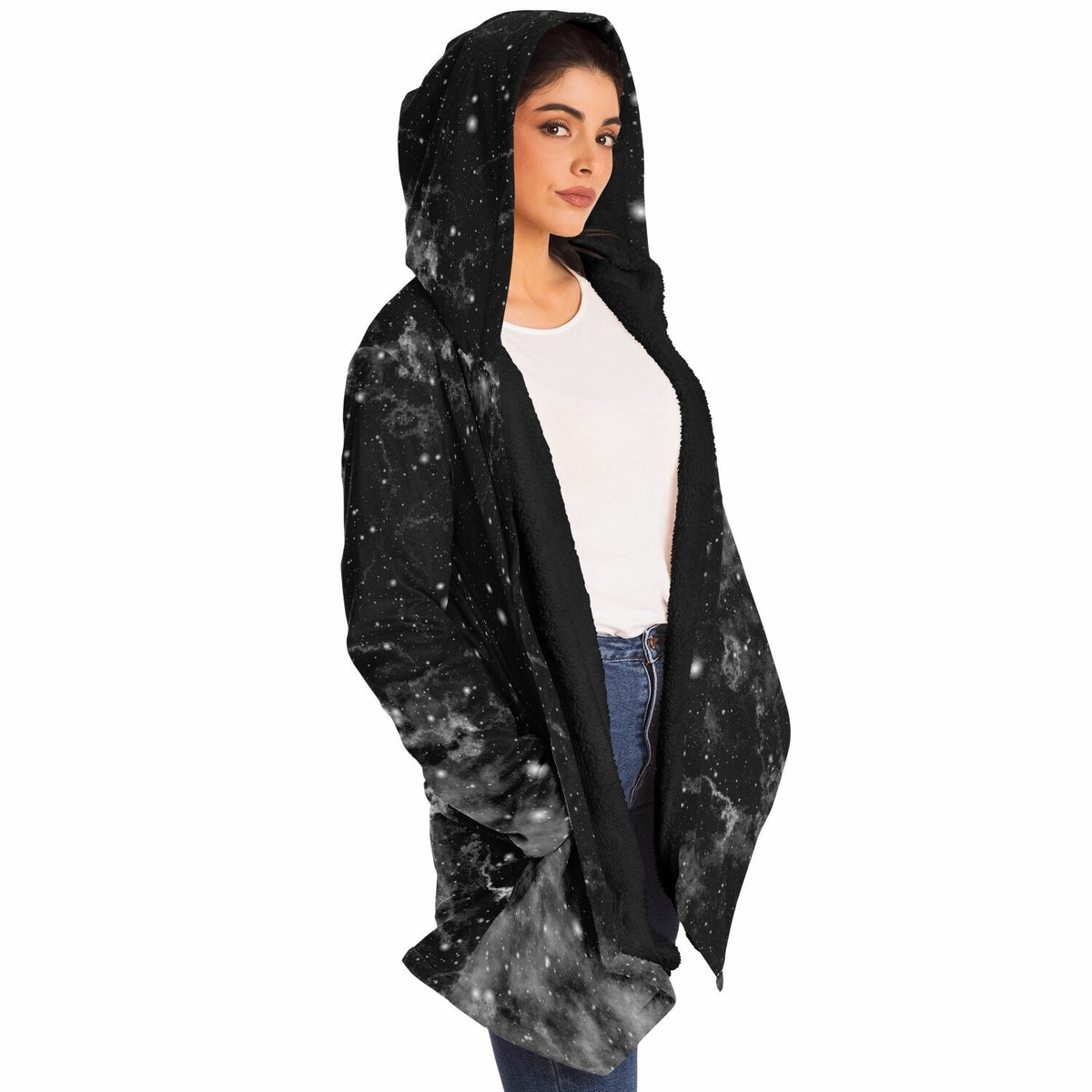 Dark Matter Cloak (Black Fur) - Festival Clothing, Rave Outfits, EDM Gear