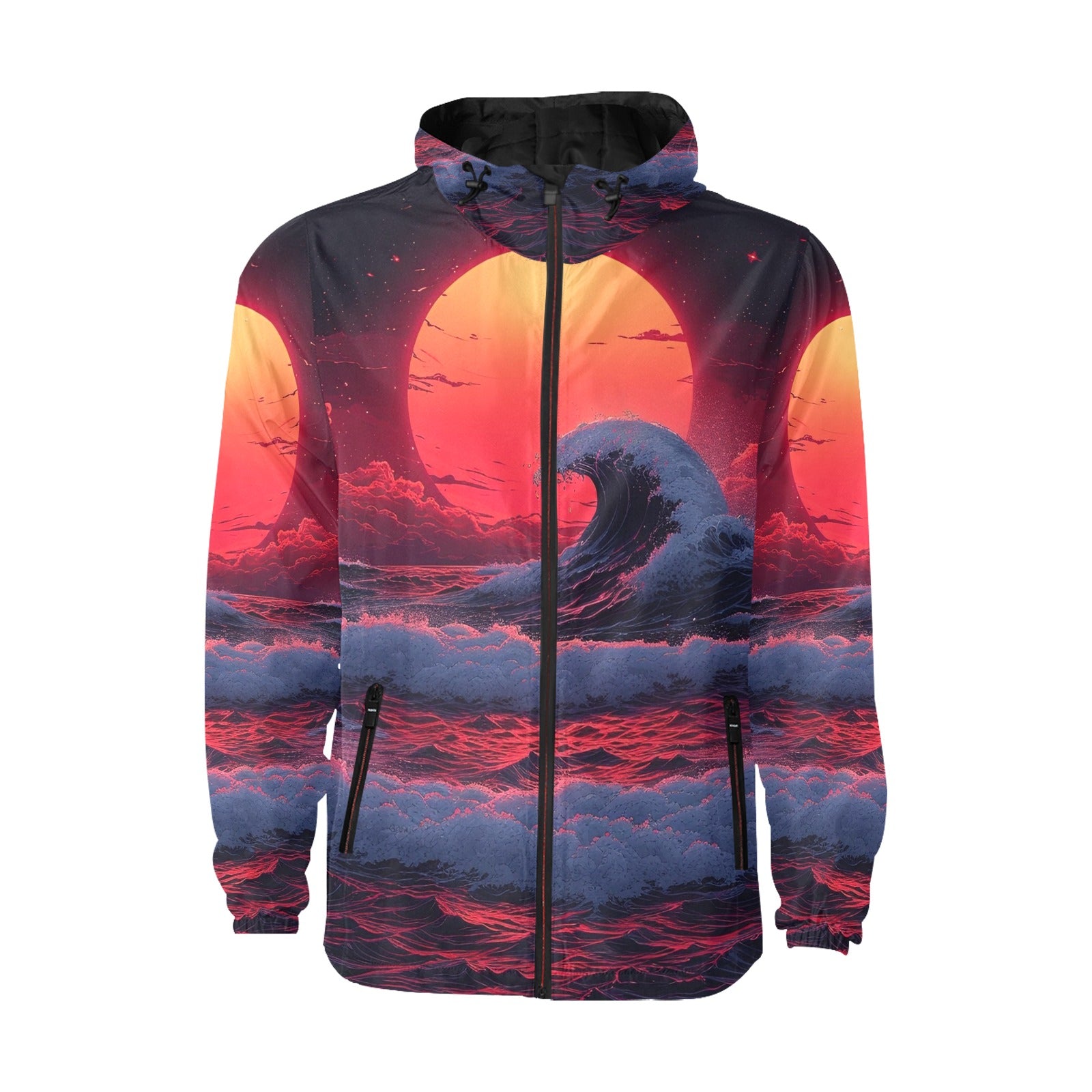The Synthwave off Kanagawa Windbreaker