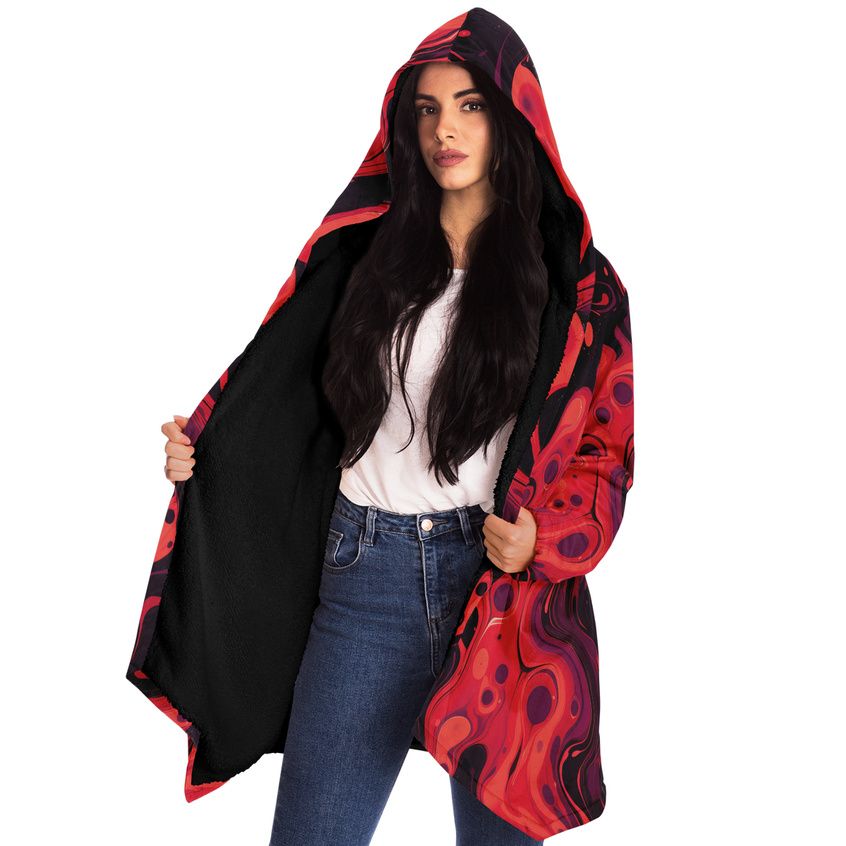 Scarlet Fusion Cloak (Black Fur)