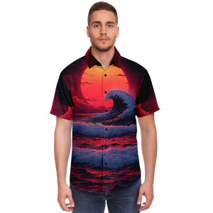 The Synthwave off Kanagawa Button Down Shirt