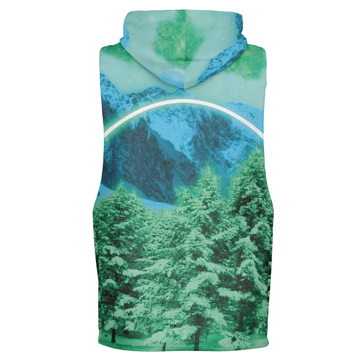 Minty Wonderland Sleeveless Hoodie