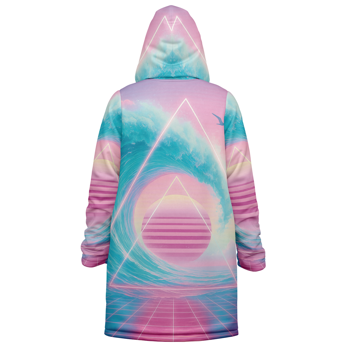 Grid Tide Zip Up Cloak