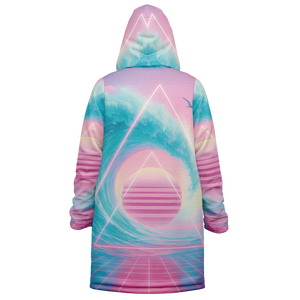 Grid Tide Zip Up Cloak