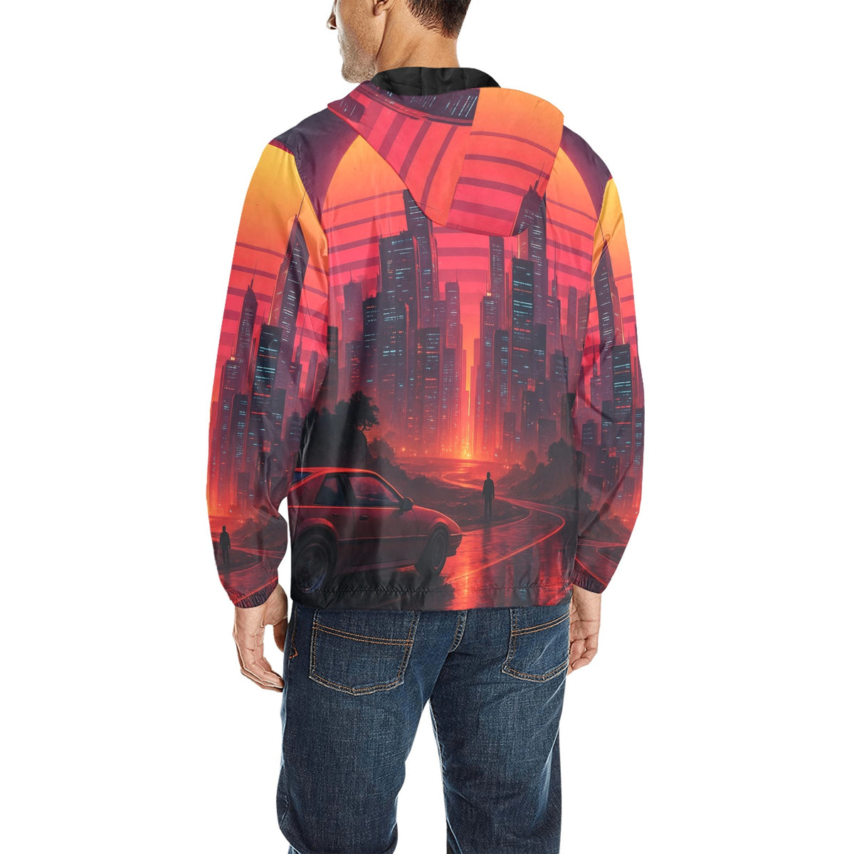Neon Sunrise Windbreaker