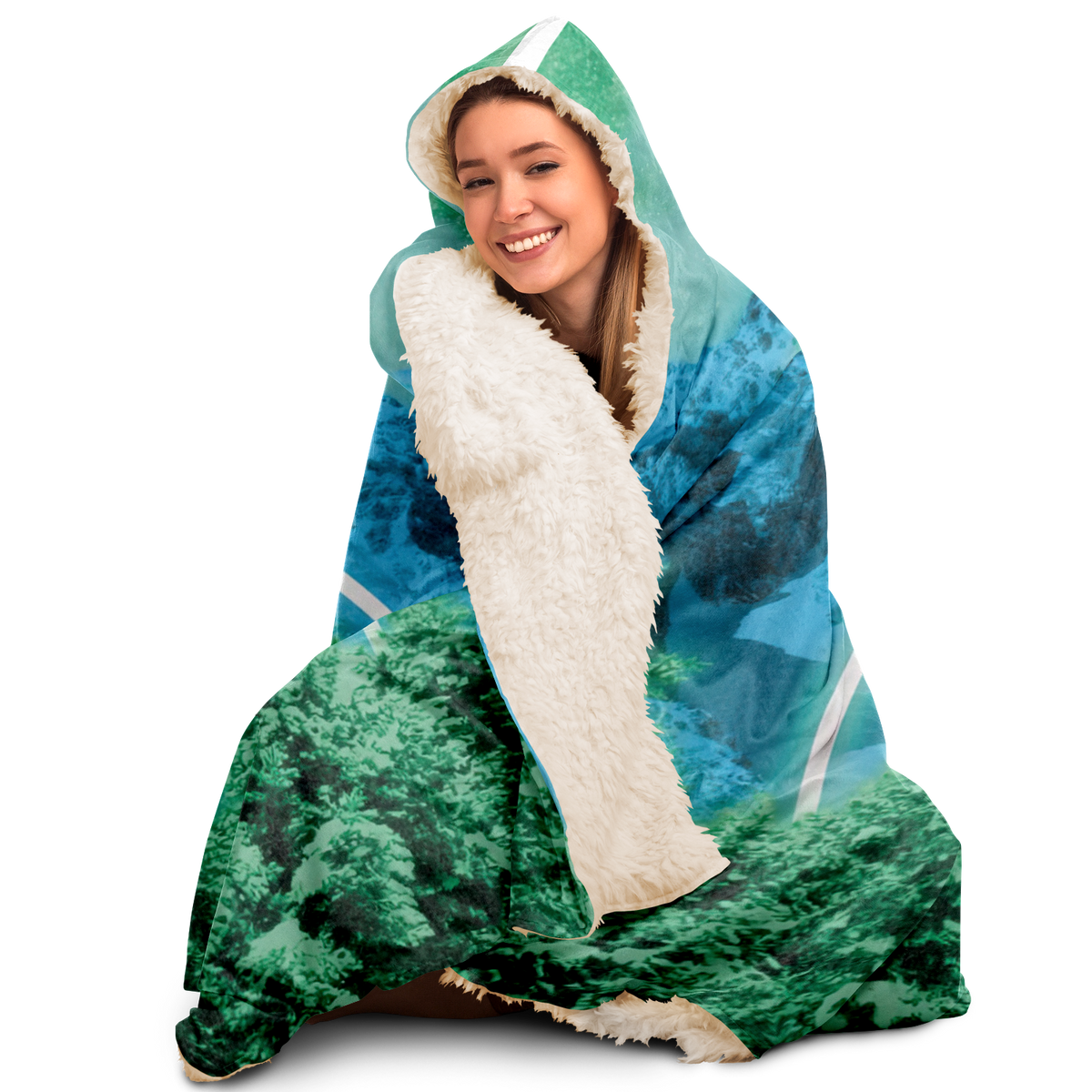Minty Wonderland Hooded Blanket