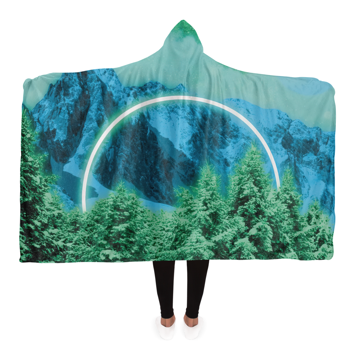 Minty Wonderland Hooded Blanket