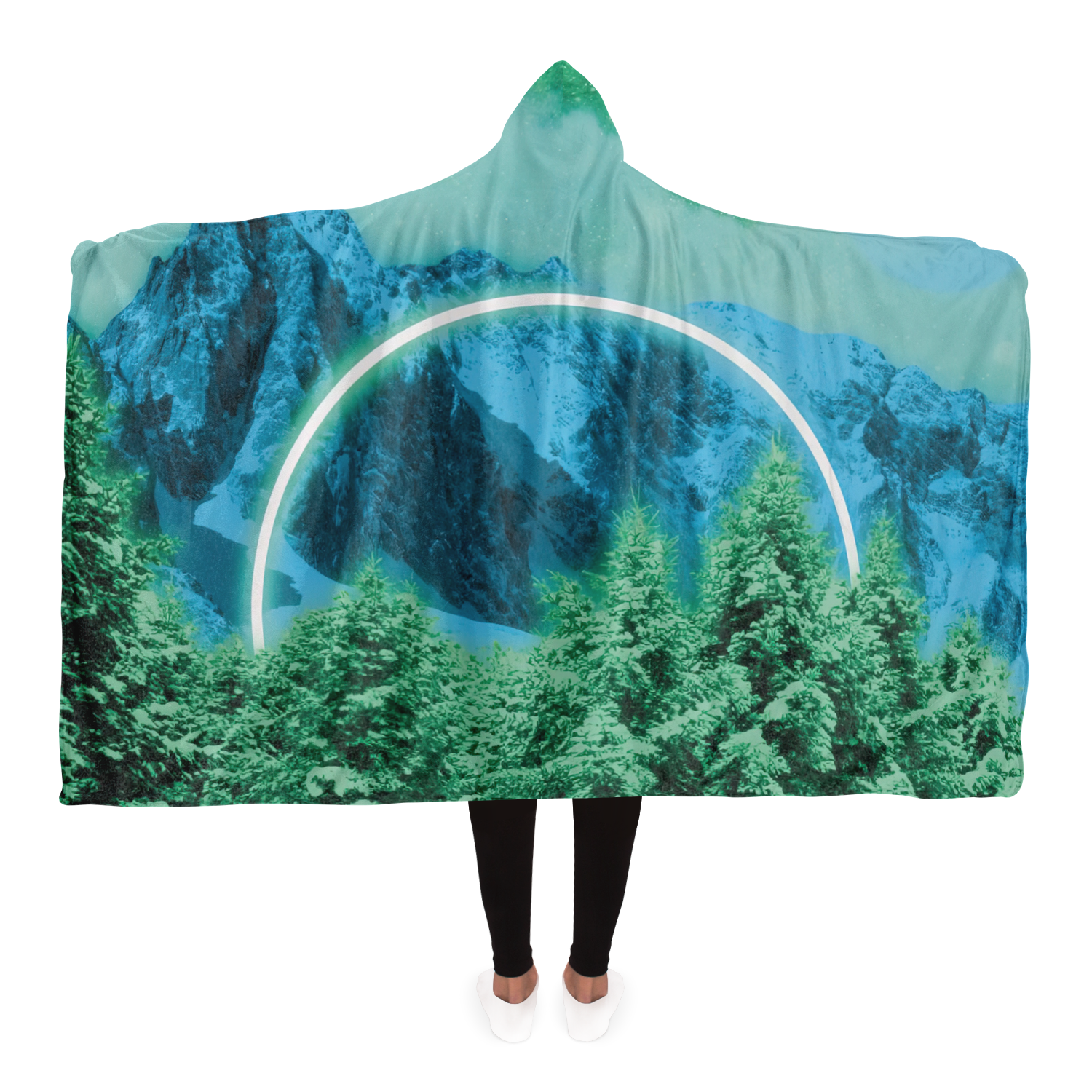 Minty Wonderland Hooded Blanket