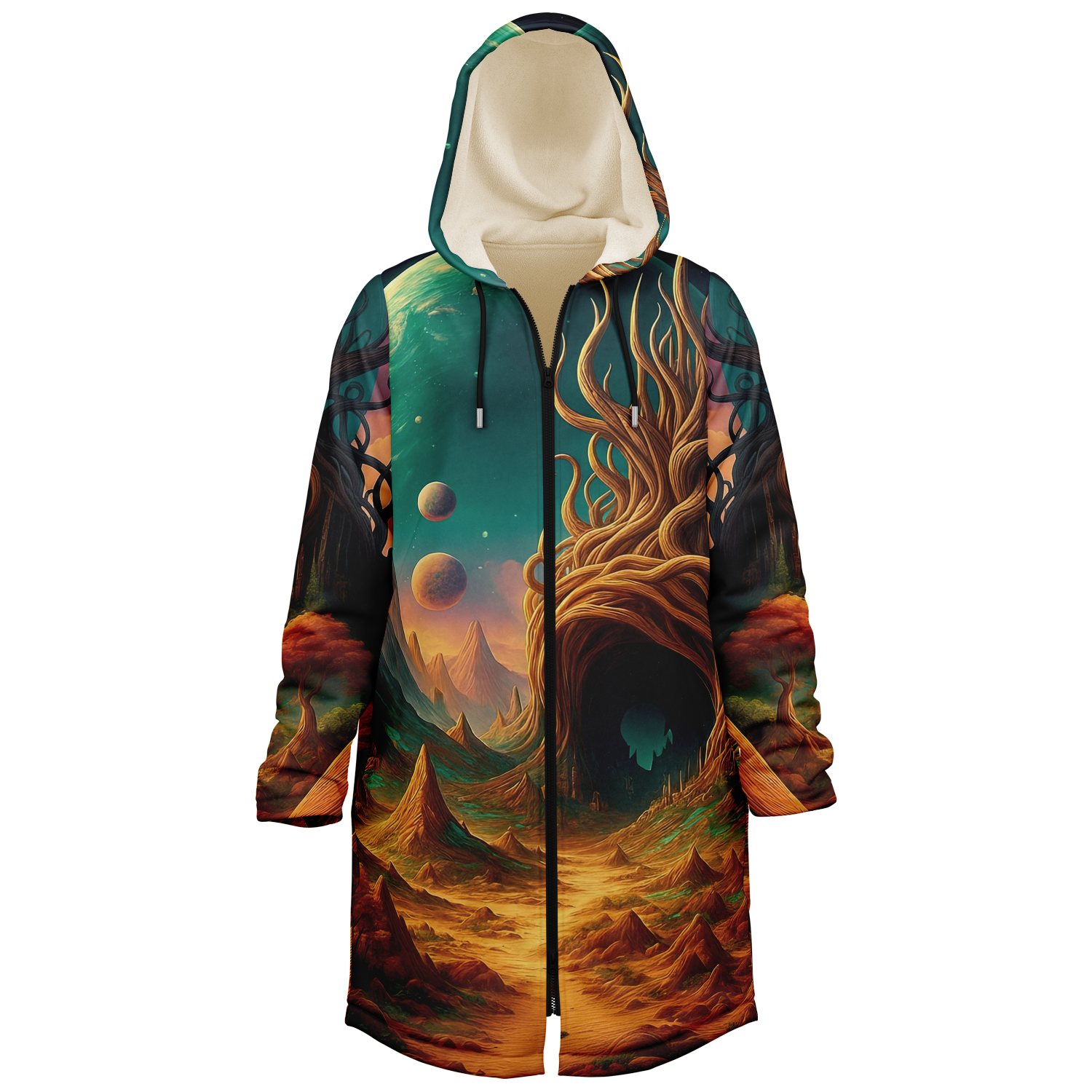 Cosmic Mirage Zip Up Cloak (White Fur)