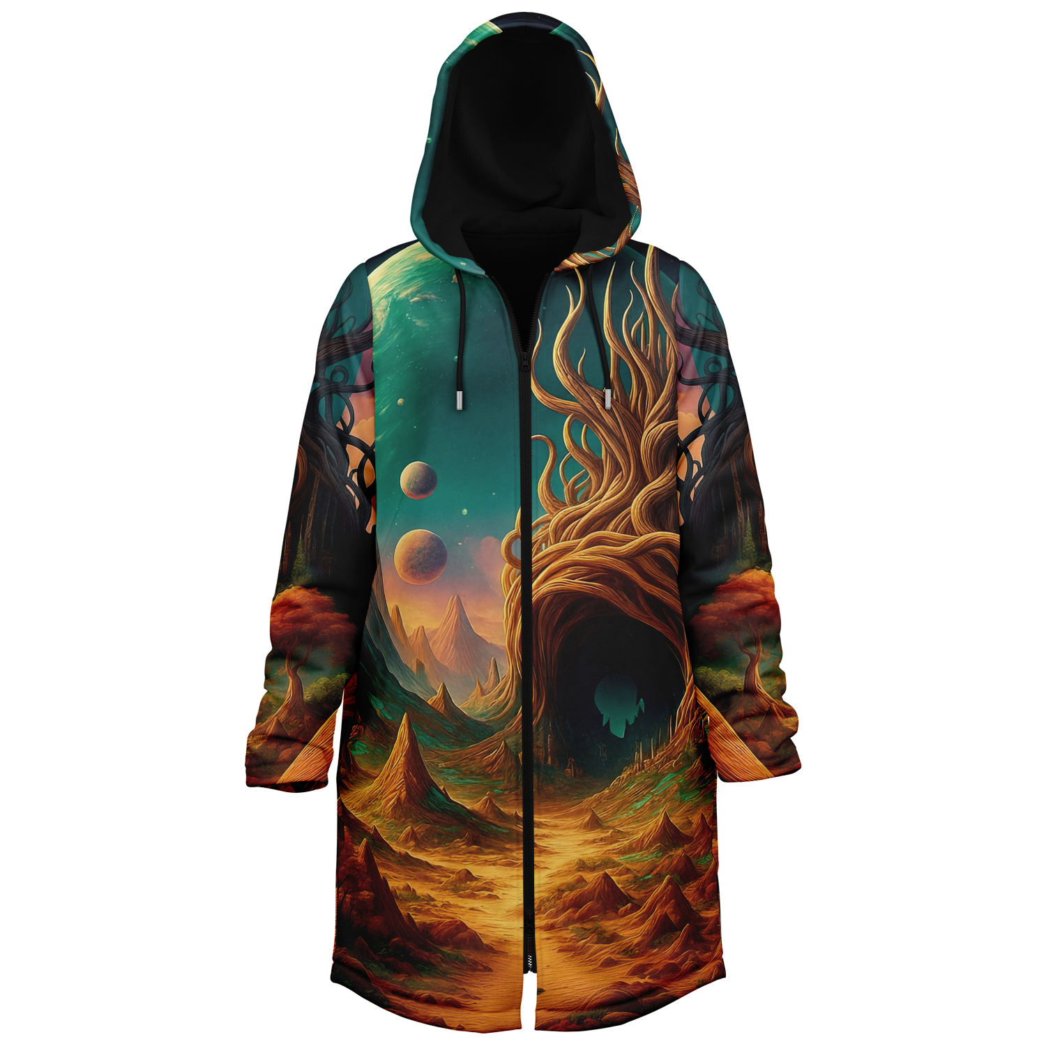 Cosmic Mirage Zip Up Cloak (Black Fur)
