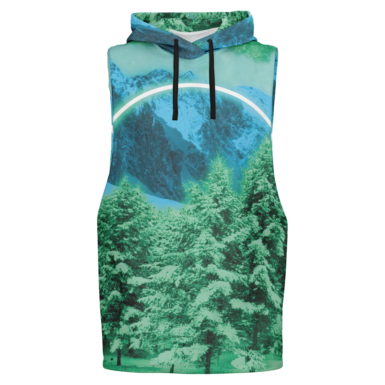 Minty Wonderland Sleeveless Hoodie