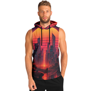 Neon Sunrise Sleeveless Hoodie