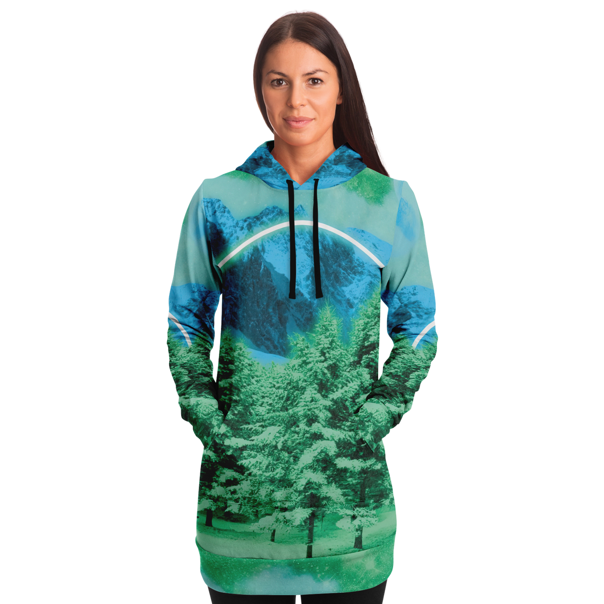 The Minty Wonderland Hoodie Dress