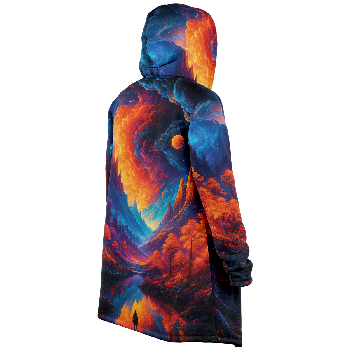 Wonderland Valley Cloak (Black Fur) - Festival Clothing, Rave Outfits, EDM Gear