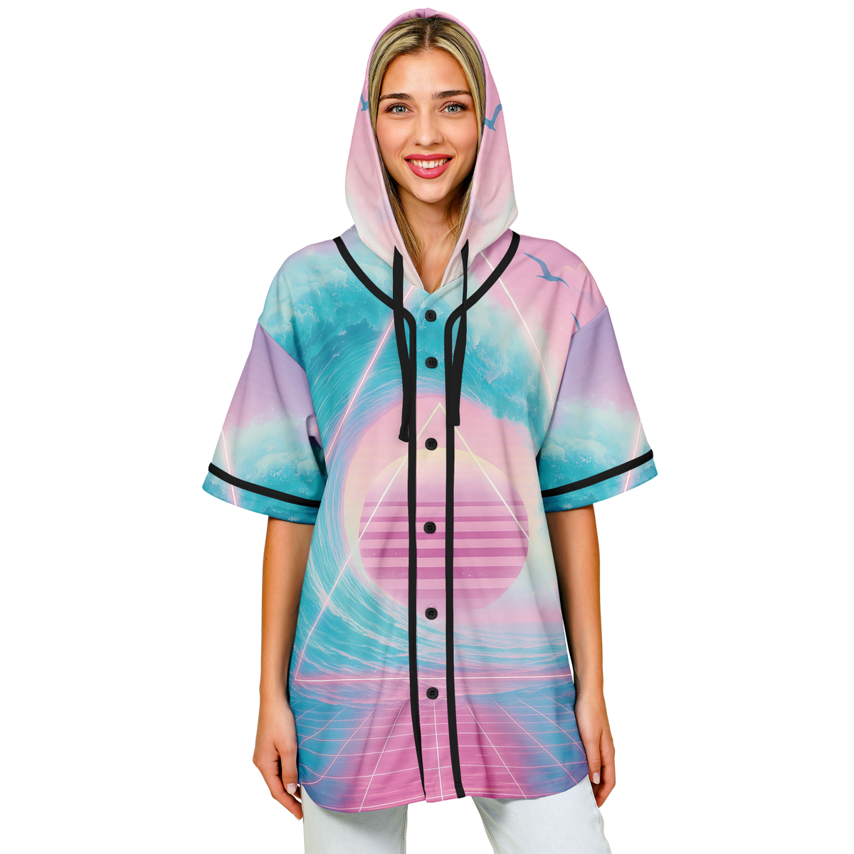 Grid Tide Hooded Jersey