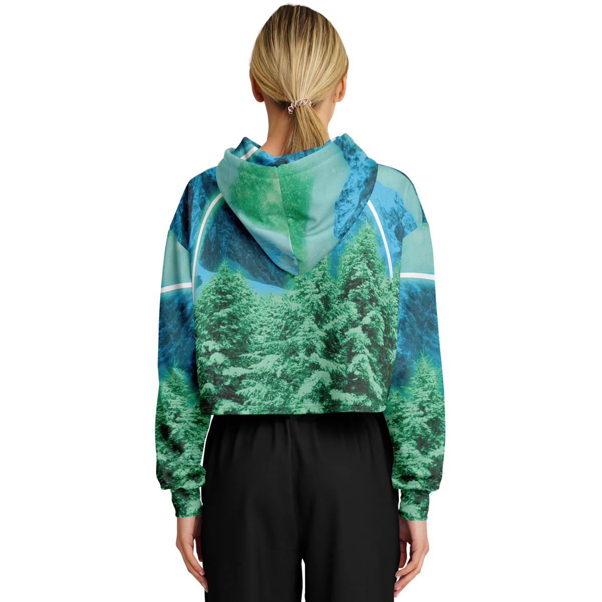 Minty Wonderland Cropped Hoodie
