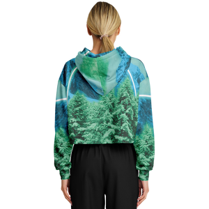 Minty Wonderland Cropped Hoodie