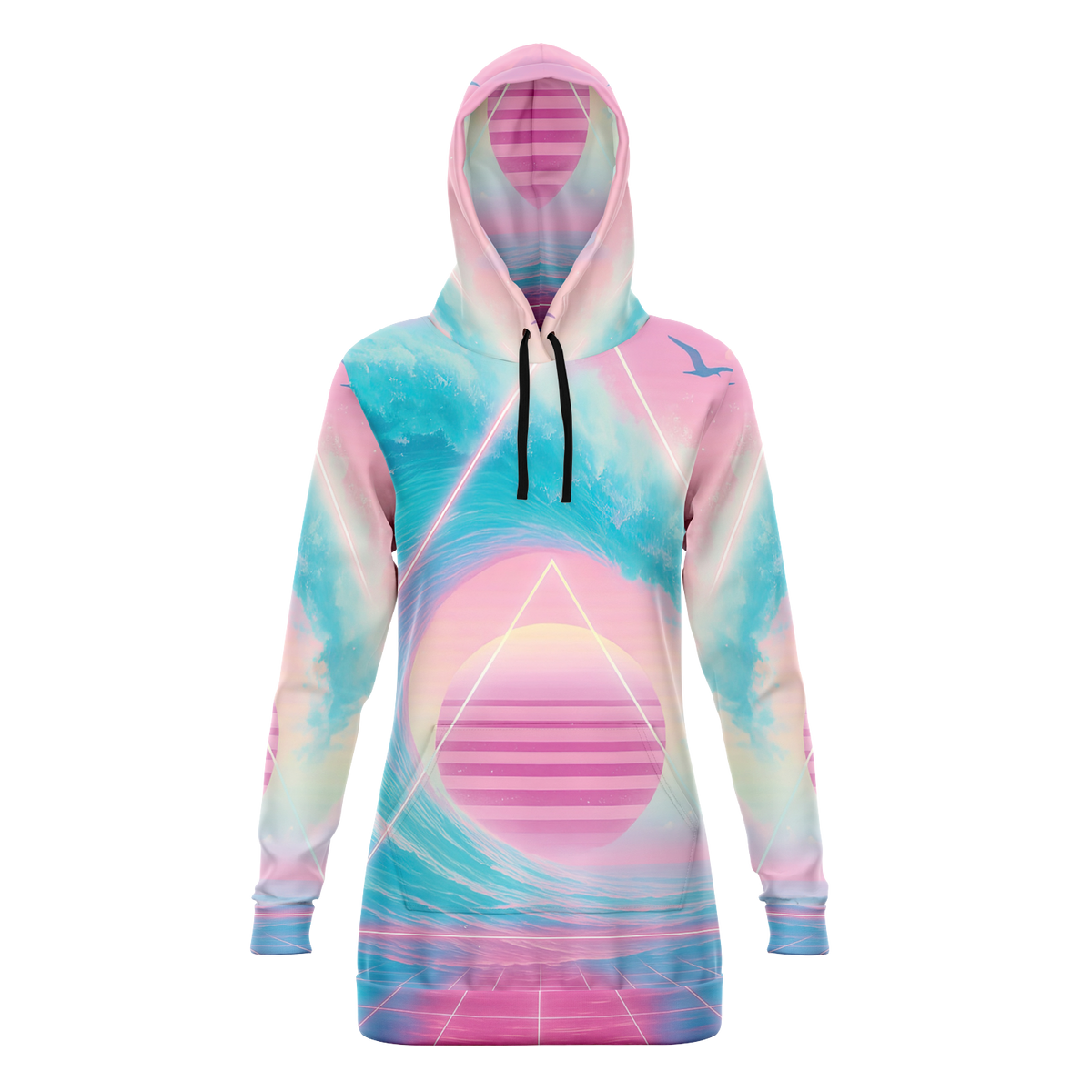 Grid Tide Hoodie Dress