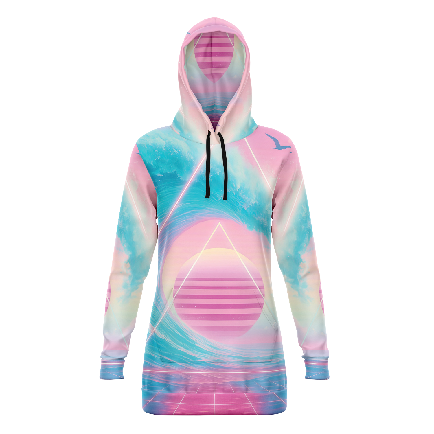 Grid Tide Hoodie Dress