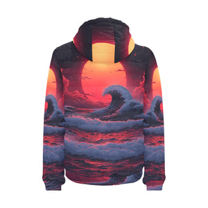 The Synthwave off Kanagawa Puffer Jacket