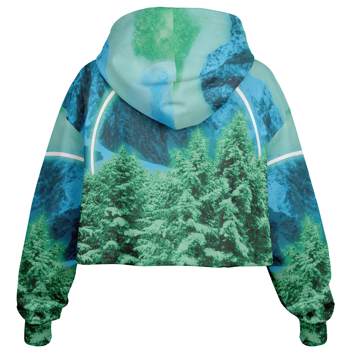 Minty Wonderland Cropped Hoodie