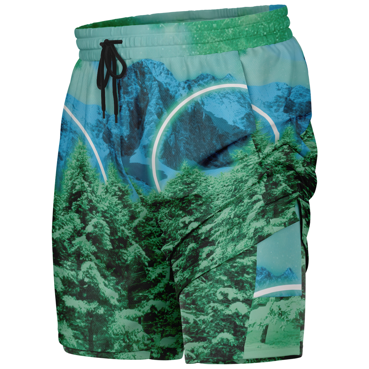 Minty Wonderland Men's 2 in 1 Shorts