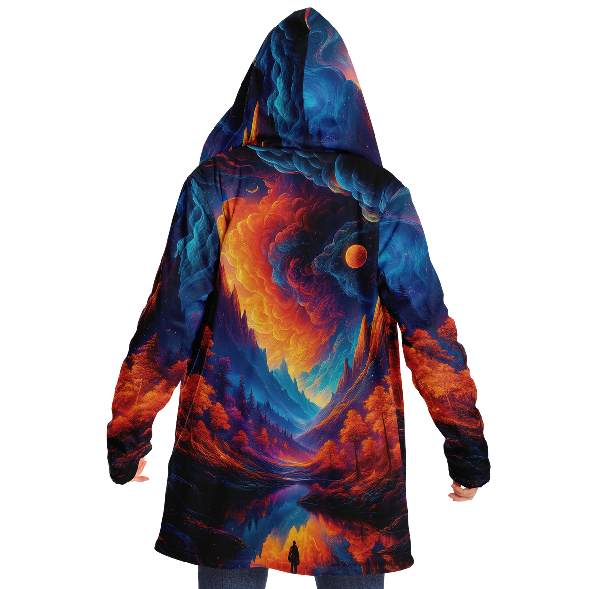 Wonderland Valley Cloak (Black Fur) - Festival Clothing, Rave Outfits, EDM Gear