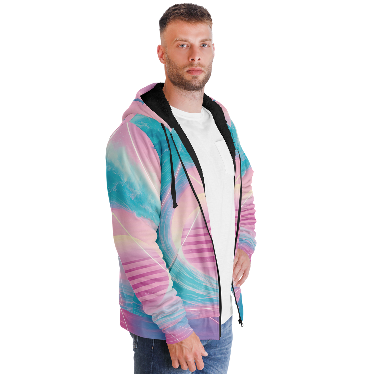 Grid Tide Sherpa Hoodie