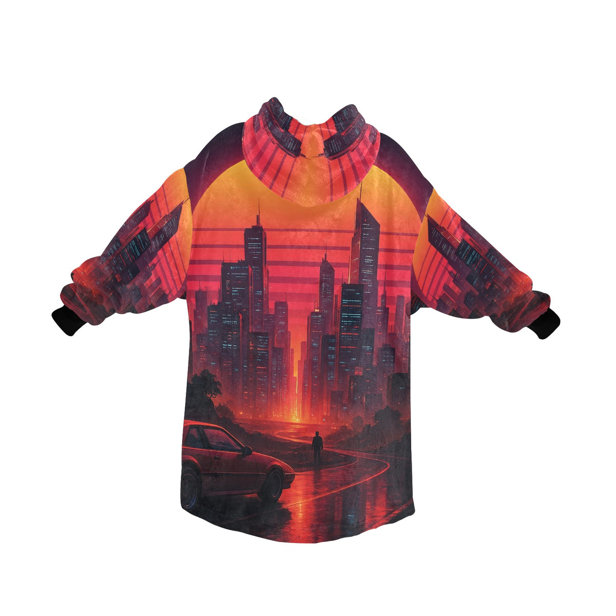 Neon Sunrise Blanket Hoodie