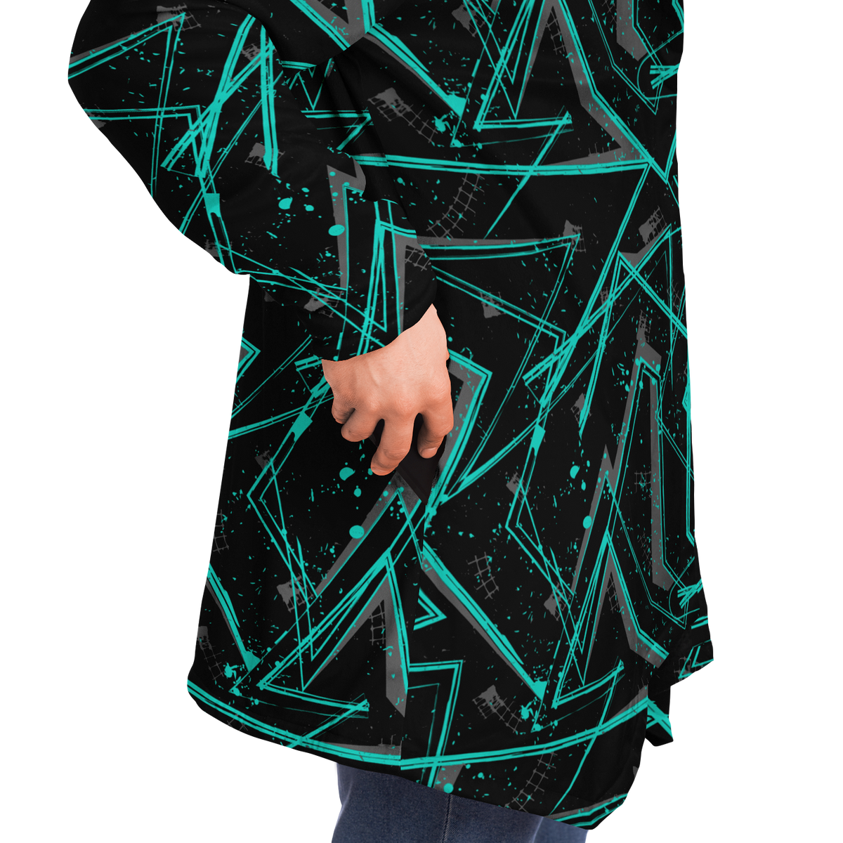 Electrostatic Cloak (Black Fur) - Festival Clothing, Rave Outfits, EDM Gear