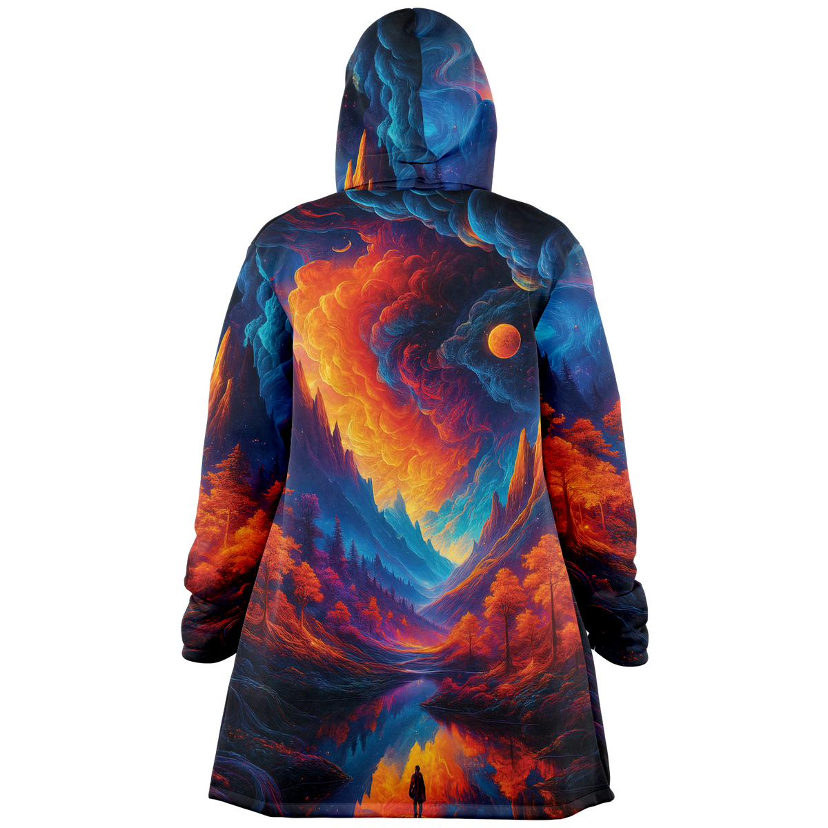 Wonderland Valley Cloak (Black Fur) - Festival Clothing, Rave Outfits, EDM Gear