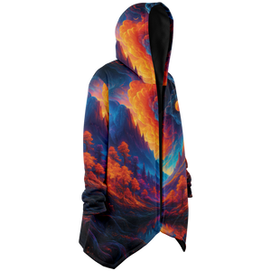 Wonderland Valley Cloak (Black Fur) - Festival Clothing, Rave Outfits, EDM Gear