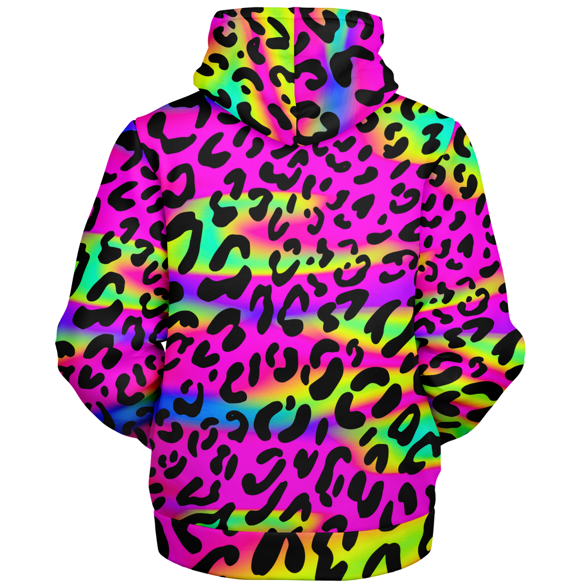 Rave Leopard Sherpa Hoodie (Black Fur)