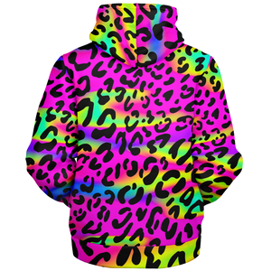 Rave Leopard Sherpa Hoodie (Black Fur)