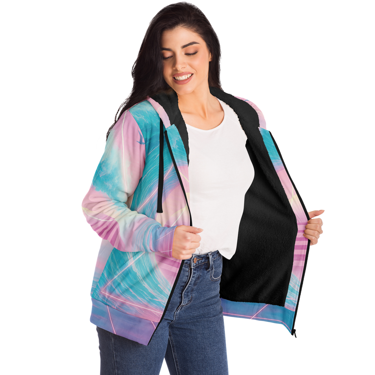 Grid Tide Sherpa Hoodie