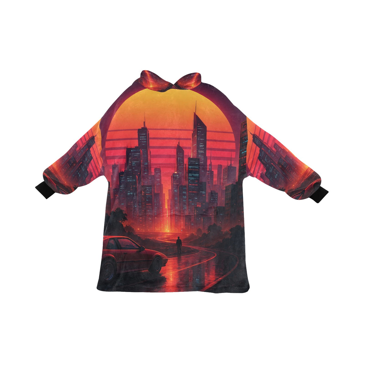 Neon Sunrise Blanket Hoodie