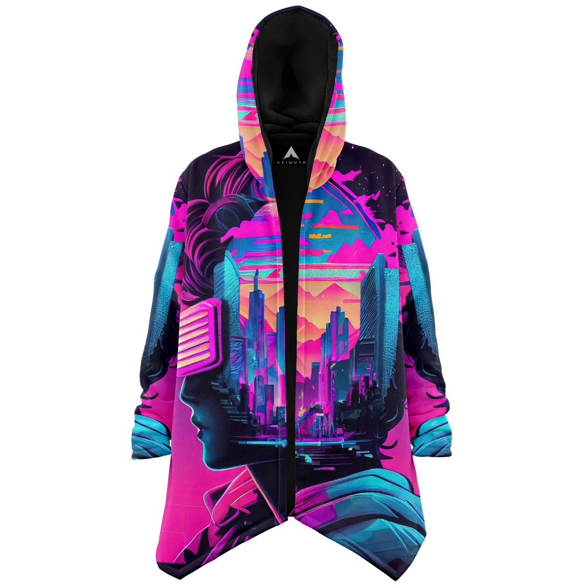 Visionary Cloak (Black Fur) - Festival Clothing, Rave Outfits, EDM Gear