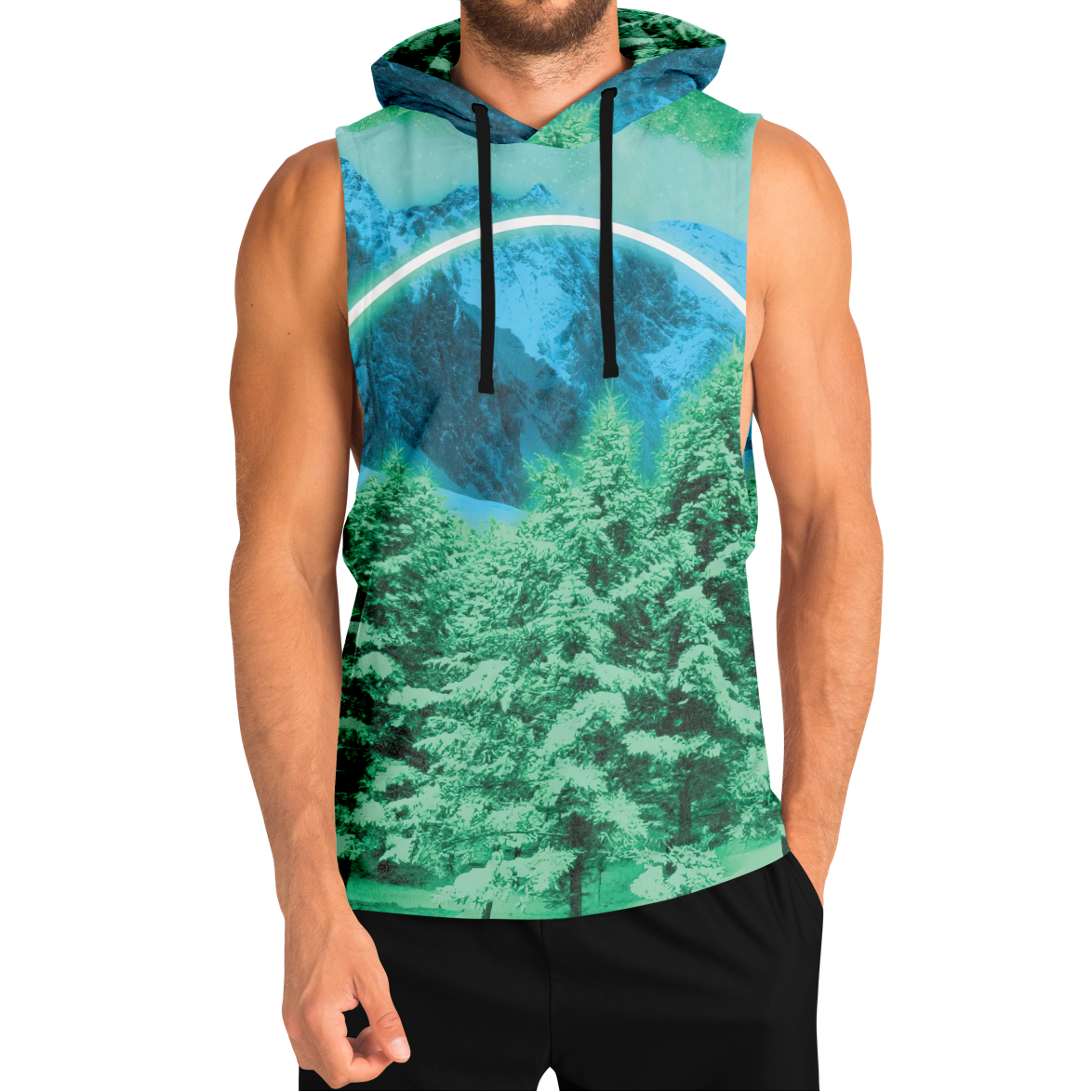 Minty Wonderland Sleeveless Hoodie