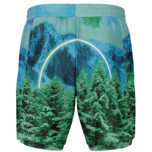 Minty Wonderland Men's 2 in 1 Shorts