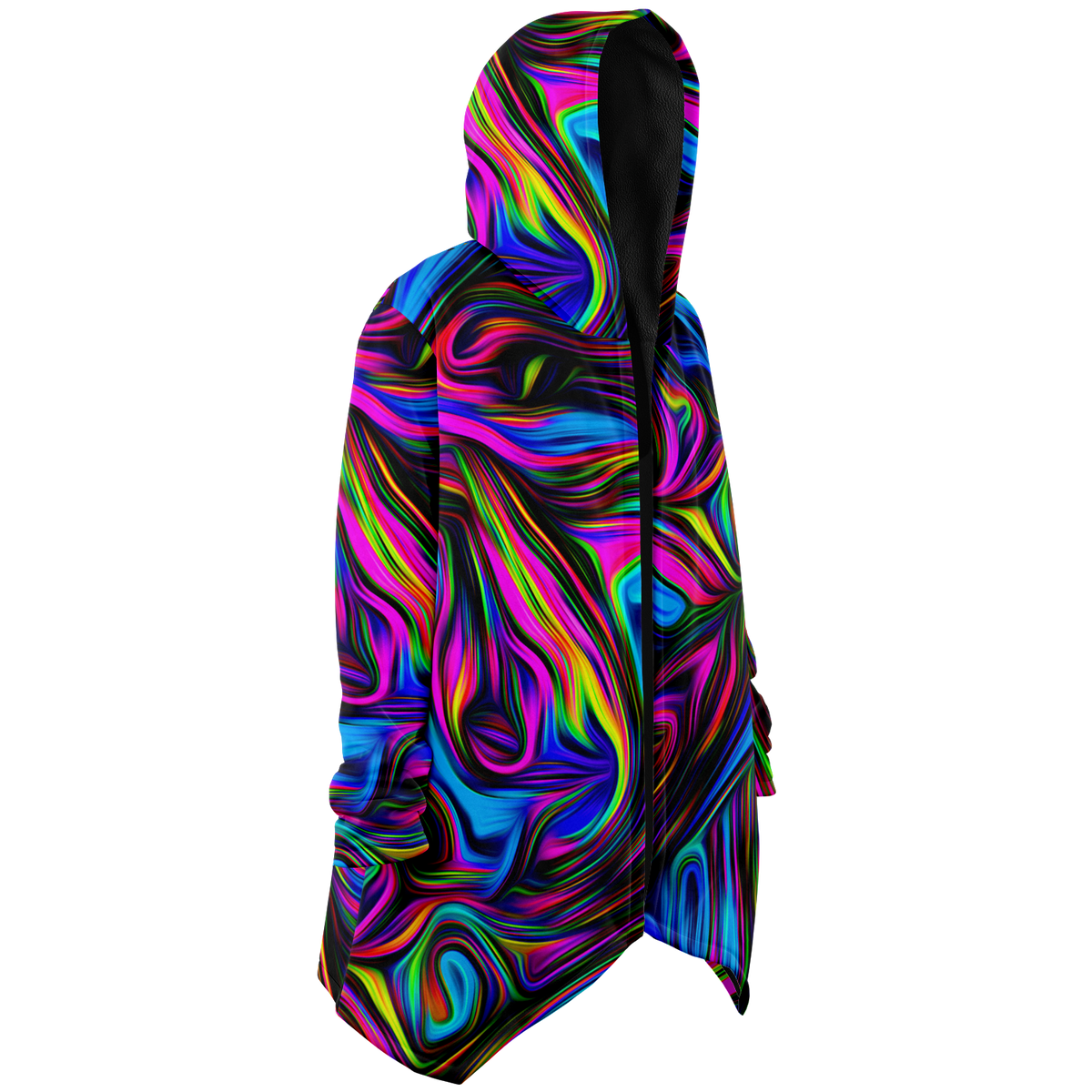 Psychedelic Waves Cloak (Black Fur)