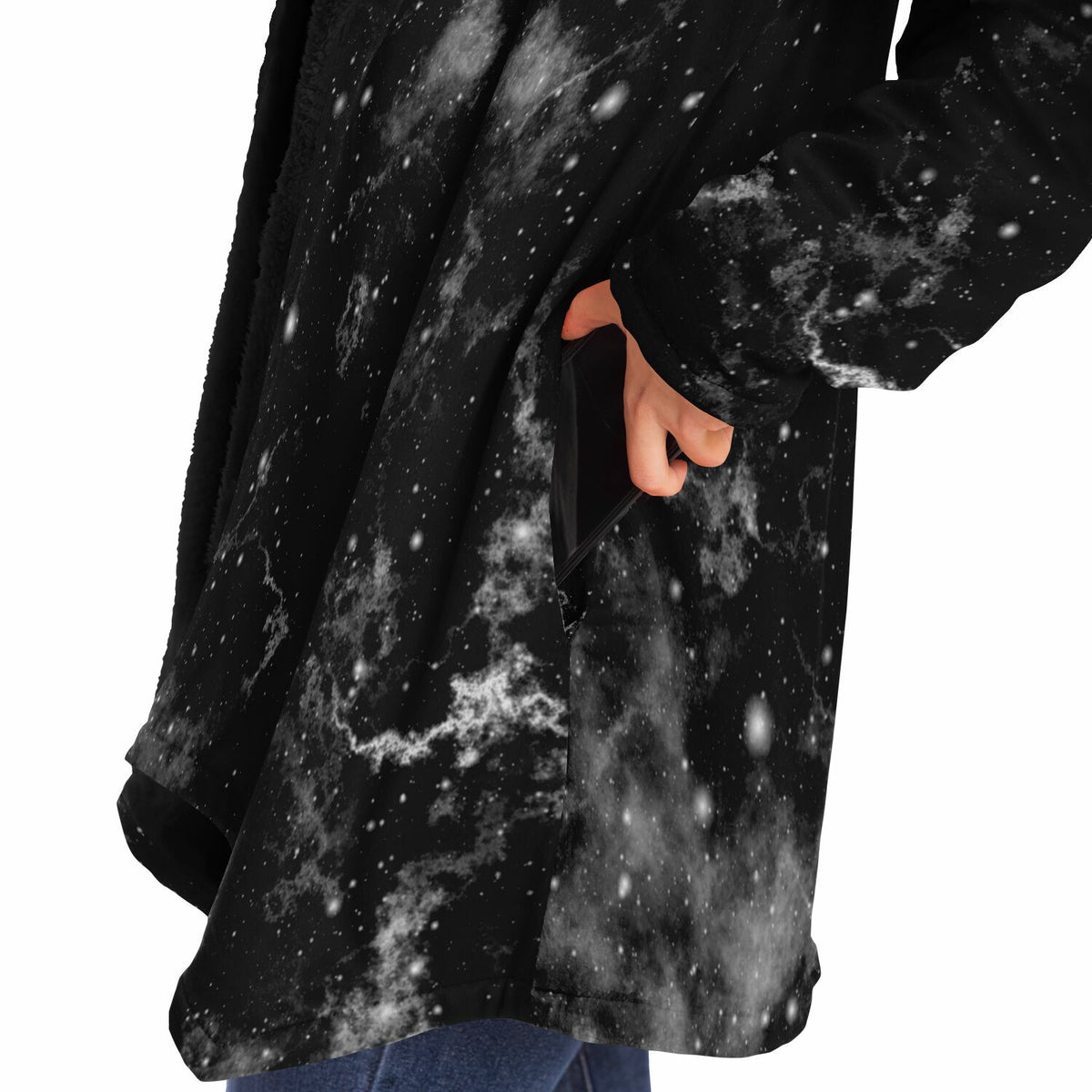 Dark Matter Cloak (Black Fur) - Festival Clothing, Rave Outfits, EDM Gear