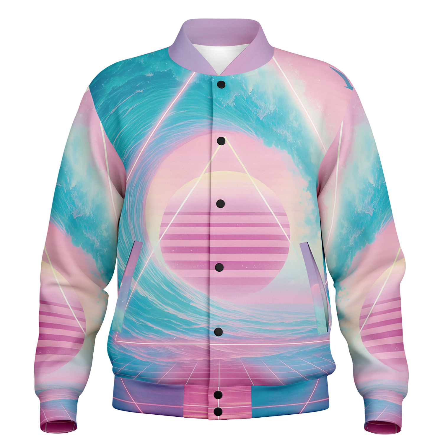 Grid Tide Varsity Jacket