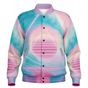 Grid Tide Varsity Jacket