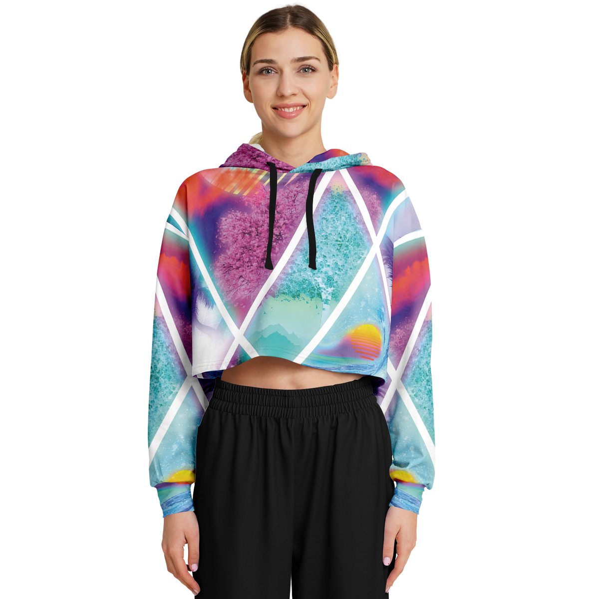 Dimensions Collide Cropped Hoodie